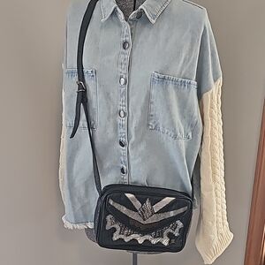 Vintage 80s Nas patchwork metallic embossed bag